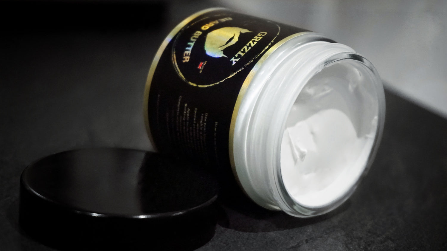 organic beard butter in a pot